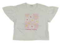 Bílé crop tričko s květy LC Waikiki 