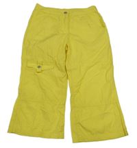 Žluté plátěné capri kalhoty C&A