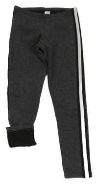 Tmavošedé zateplené legíny s proužky C&A