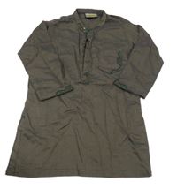 Hnědá dlouhá košile s výšivkou 