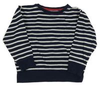 Tmavomodro-bílá pruhovaná mikina Next