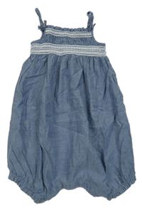 Modrošedý plátěný kraťasový overal H&M