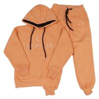 2set - Oranžová mikina s kapucí a logem Moncler + tepláky 