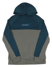 Šedo-tmavozelená mikina s kapucí M&S