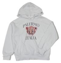 Bílá mikina s leopardem a kapucí H&M