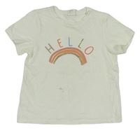 Smetanové tričko s duhou a nápisem H&M