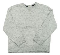 Bílo-šedo-černá melírovaná mikina H&M