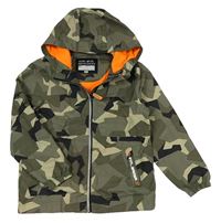 Khaki-černá army šusťáková jarní bunda s kapucí F&F