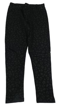 Černé vzorované teplákové zateplené legíny zn. PRIMARK