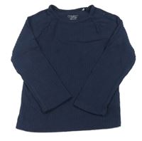 Tmavomodré žebrované úpletové mikinotriko zn. PRIMARK