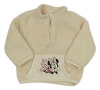 Smetanová huňatá mikina s Minnie Disney
