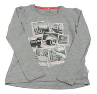 Šedé melírované triko s fotografiemi name it.