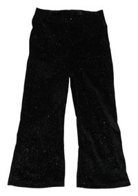 Černé třpytivé flare sametové legíny George