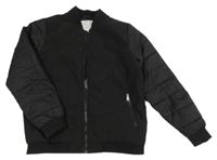 Černý šusťákový pod/zimní bomber s prošíváním RIVER ISLAND