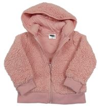 Světlerůžový huňatý podšitý bomber s kapucí Lily & Dan