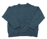 Tmavomodrošedý úpletový crop rolák ZARA