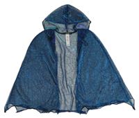 Kostým - Saférovo-tyrkysový pláště s pavučinkami a třpytkami a kapucí George