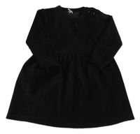 Černé žebrované sametové šaty se třpytkami ZEEMAN