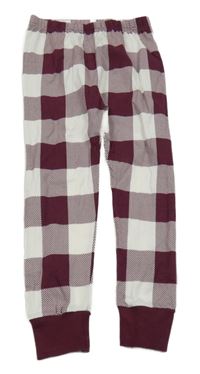 Tmavovínovo-bílé kostkované pyžamové kalhoty George