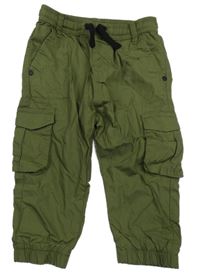 Khaki cargo cuff plátěné podšité kalhoty Next