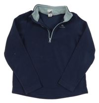 Tmavomodrá fleecová funčkční mikina s logem Quechua