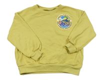 Okrová mikina s potiskem 