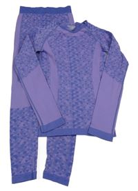 2Set - Fialovo-modrofialové vzorované thermo triko + kalhoty crane