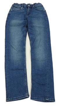 Modré skinny fit teplákové rifle H&M