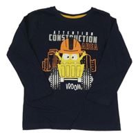 Tmavomodré triko s buldozerem Kiki&Koko