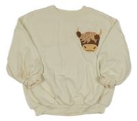 Smetanová oversize mikina s bizonem Next