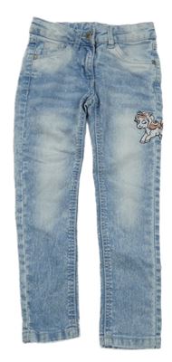 Světlemodro-bílé plísňové skinny rifle s jednorožcem dopodopo