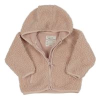 Světlerůžová huňatá bunda s kapucí PRIMARK