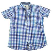 Bílo-modro-tmavomodrá kostkovaná košile Soulcal