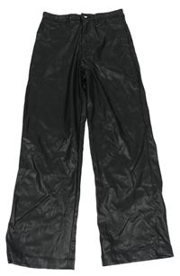 Černé koženkové kalhoty H&M