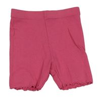 Tmavorůžové žebrované elastické kraťasy Primark
