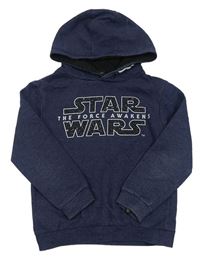 Tmavomodrá melírovaná mikina s nápisem a kapucí - Star Wars Rebel
