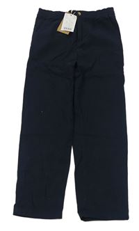 Tmavomodré plátěné chino kalhoty Monsoon