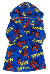 Safírový chlupatý župan se Spidermanem a kapucí M&S