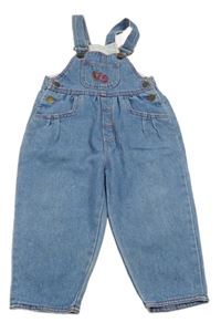 Modré laclové rifle s potiskem