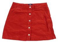 Červená manšestrová propínací sukně Okaidi