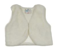 Bílá kožešinová podšitá vesta Topomini