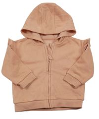 Starorůžová propínací mikina s volánky a kapucí George