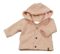 Růžová prošívaná zateplená propínací mikina s kapucí Zeeman