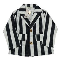 Nové - Bílo-černé pruhované sako