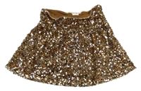 Zlato-stříbrná flitrová sukně Zara