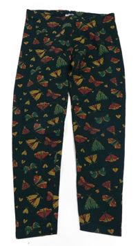 Tmavozelené teplé legíny s můrami C&A