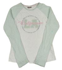 Bílo-mátové pyžamové triko s nápisem Destination