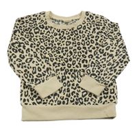 Béžová mikina s leopardím vzorem
