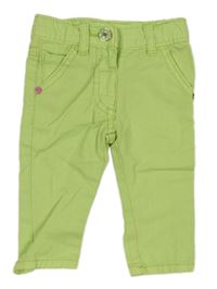 Limetkové plátěné kalhoty