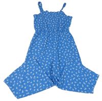Modrý květovaný culottes overal Primark